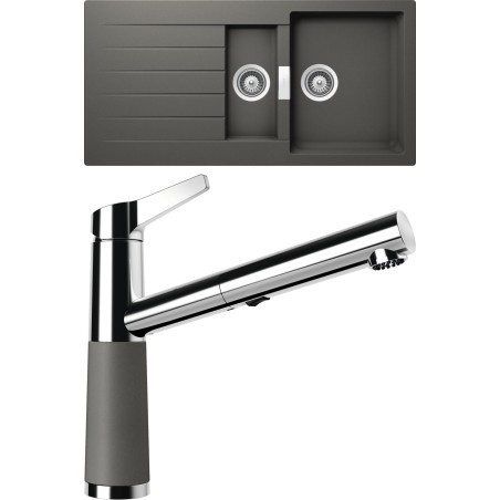 Set Schock S3-5 (dřez Signus D-150 Silverstone + baterie SC-510.120 Silverstone)