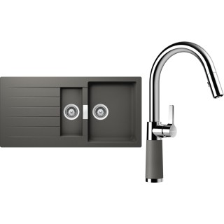 Set Schock S3-7 (dřez Signus D-150 Silverstone + baterie SC-520.120 Silverstone)