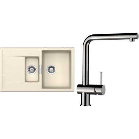 Set Schock S7-3 (dřez Mono D-150 Magnolia + baterie Epos Nerezový vzhled)