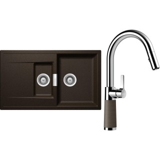 Set Schock S7-7 (dřez Mono D-150 Bronze + baterie SC-520.120 Bronze)