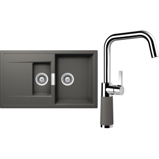 Set Schock S7-8 (dřez Mono D-150 Silverstone + baterie SC-530 Silverstone)