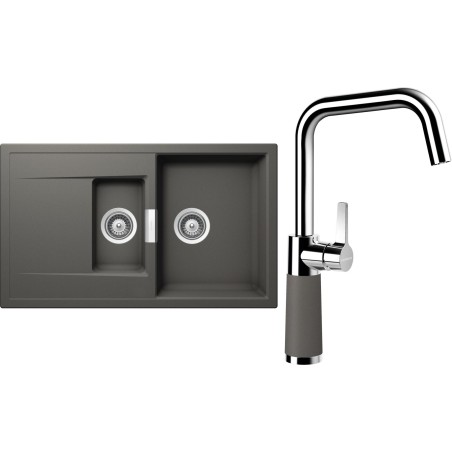 Set Schock S7-8 (dřez Mono D-150 Silverstone + baterie SC-530 Silverstone)