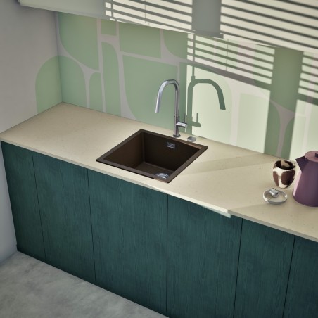 Kuchyňský dřez Schock Kaia N-100 Bronze, montáž do roviny