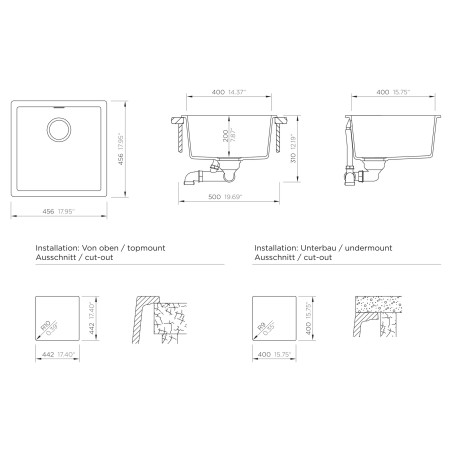 Kuchyňský dřez Schock Kaia N-100 Puro, horní montáž