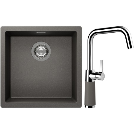 Set Schock S13-8 (dřez Kaia N-100 Silverstone + baterie SC-530 Silverstone)