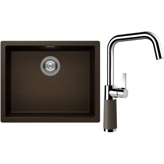 Set Schock S14-8 (dřez Kaia N-100L Bronze + baterie SC-530 Bronze)