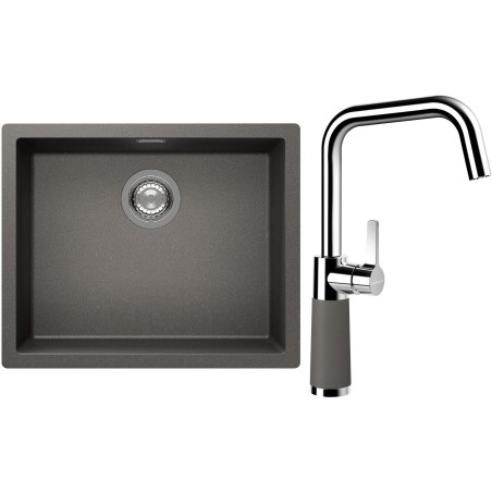 Set Schock S14-8 (dřez Kaia N-100L Silverstone + baterie SC-530 Silverstone)