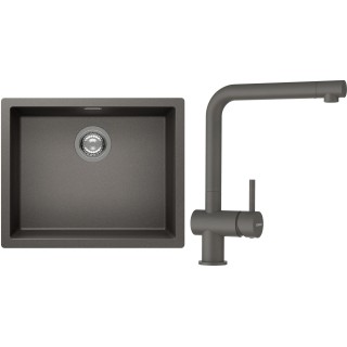 Set Schock S14-1 (dřez Kaia N-100L Silverstone + baterie Epos Silverstone)