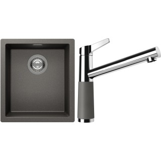 Set Schock S12-4 (dřez Kaia N-100S Silverstone + baterie SC-510 Silverstone)