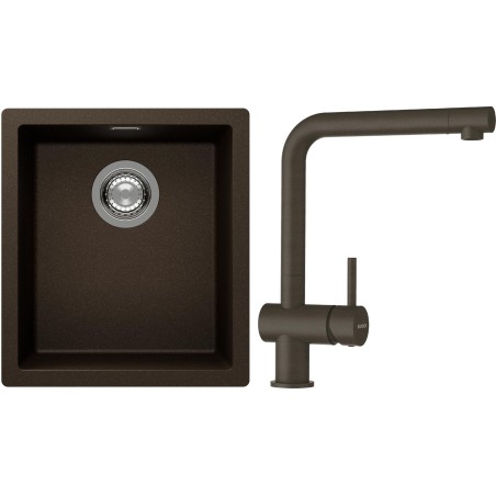 Set Schock S12-1 (dřez Kaia N-100S Bronze + baterie Epos Bronze)