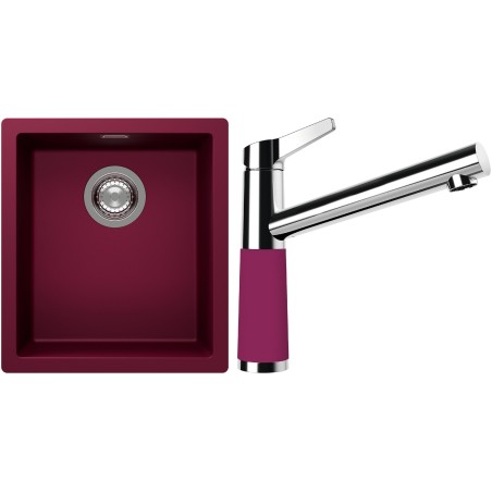 Set Schock S12-4 (dřez Kaia N-100S Berry + baterie SC-510 Berry)