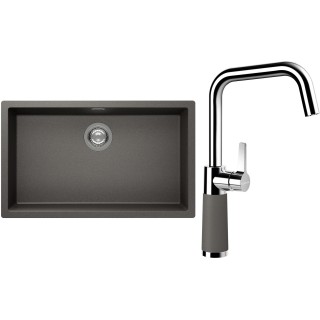 Set Schock S15-8 (dřez Kaia N-100XL Silverstone + baterie SC-530 Silverstone)