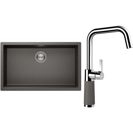 Set Schock S15-8 (dřez Kaia N-100XL Silverstone + baterie SC-530 Silverstone)