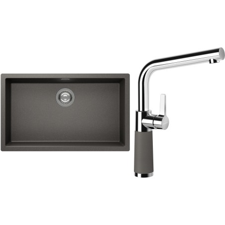 Set Schock S15-10 (dřez Kaia N-100XL Silverstone + baterie SC-540 Silverstone)