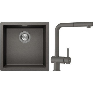 Set Schock S13-2 (dřez Kaia N-100 Silverstone + baterie Epos.120 Silverstone)