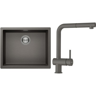 Set Schock S14-2 (dřez Kaia N-100L Silverstone + baterie Epos.120 Silverstone)