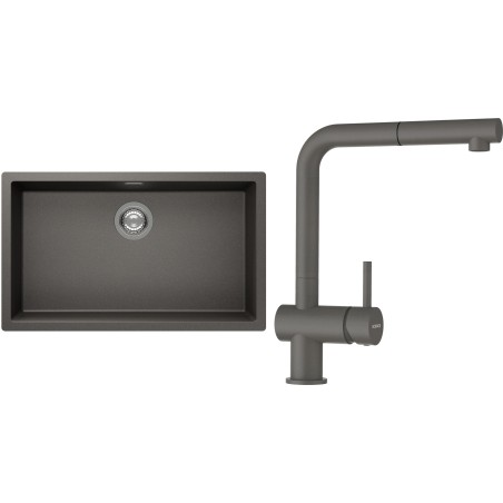 Set Schock S15-2 (dřez Kaia N-100XL Silverstone + baterie Epos.120 Silverstone)