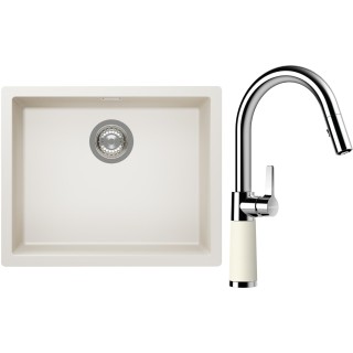 Set Schock S14-7 (dřez Kaia N-100L Magnolia + baterie SC-520.120 Magnolia)