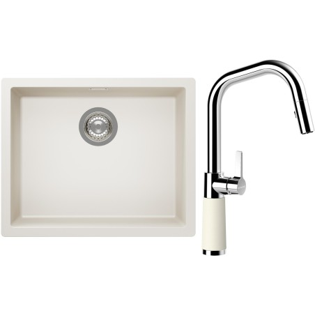 Set Schock S14-9 (dřez Kaia N-100L Magnolia + baterie SC-530.120 Magnolia)