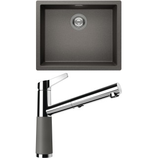 Set Schock S14-5 (dřez Kaia N-100L Silverstone + baterie SC-510.120 Silverstone)