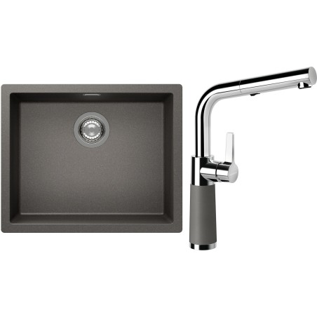 Set Schock S14-11 (dřez Kaia N-100L Silverstone + baterie SC-540.120 Silverstone)