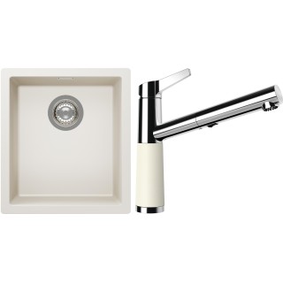 Set Schock S12-5 (dřez Kaia N-100S Magnolia + baterie SC-510.120 Magnolia)