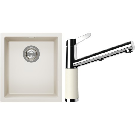 Set Schock S12-5 (dřez Kaia N-100S Magnolia + baterie SC-510.120 Magnolia)