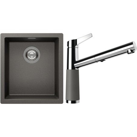 Set Schock S12-5 (dřez Kaia N-100S Silverstone + baterie SC-510.120 Silverstone)