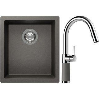 Set Schock S12-7 (dřez Kaia N-100S Silverstone + baterie SC-520.120 Silverstone)