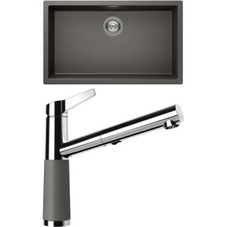 Set Schock S15-5 (dřez Kaia N-100XL Silverstone + baterie SC-510.120 Silverstone)