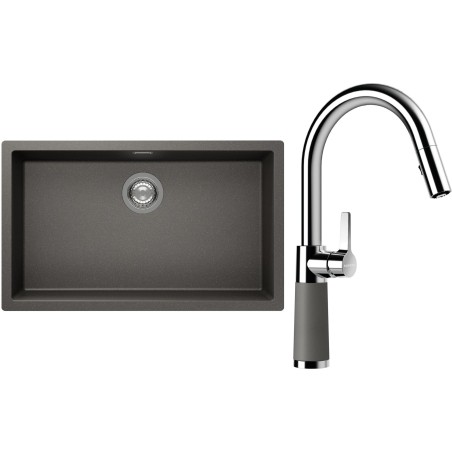 Set Schock S15-7 (dřez Kaia N-100XL Silverstone + baterie SC-520.120 Silverstone)