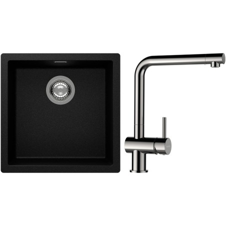 Set Schock S13-3 (dřez Kaia N-100 Magma + baterie Epos Nerezový vzhled)