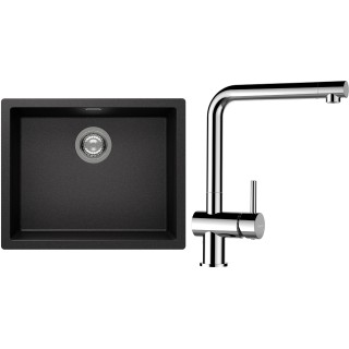 Set Schock S14-12 (dřez Kaia N-100L Stone + baterie Epos Chrom)