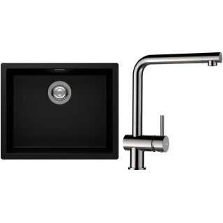 Set Schock S14-3 (dřez Kaia N-100L Puro + baterie Epos Nerezový vzhled)