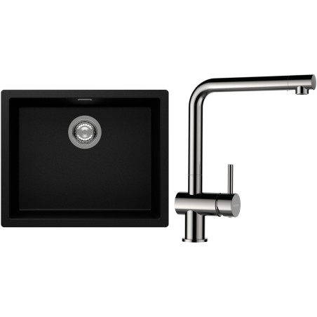 Set Schock S14-3 (dřez Kaia N-100L Puro + baterie Epos Nerezový vzhled)