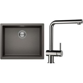 Set Schock S14-3 (dřez Kaia N-100L Silverstone + baterie Epos Nerezový vzhled)