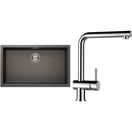 Set Schock S15-12 (dřez Kaia N-100XL Silverstone + baterie Epos Chrom)