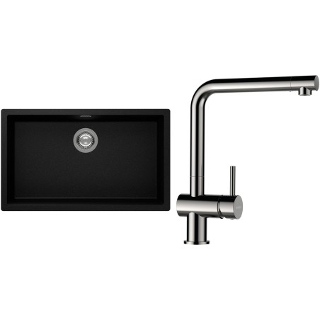 Set Schock S15-3 (dřez Kaia N-100XL Magma + baterie Epos Nerezový vzhled)