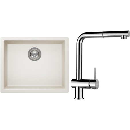 Set Schock S14-13 (dřez Kaia N-100L Magnolia + baterie Epos.120 Chrom)