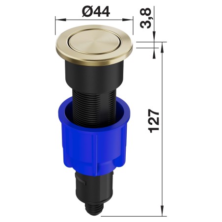 Ovládací knoflík excentru Blanco PushControl III Satin Gold