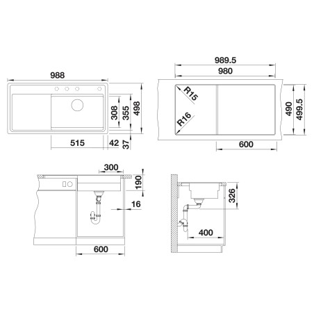 Kuchyňský dřez Blanco Etagon XL 6 S-F Bílá soft