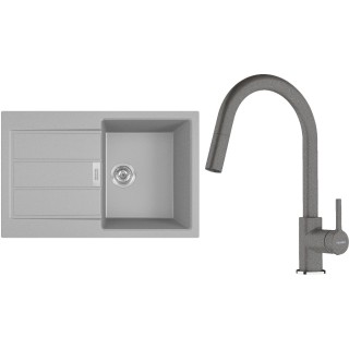 Set Franke T131Š (dřez S2D 611-78 Šedá + baterie FC 6051.084 LINA Šedý kámen)