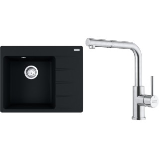 Set Franke G284O (dřez CNG 611-62 TL/2 Onyx + baterie FC 6986.501 SMART GLENDA Celonerez)