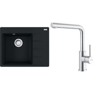Set Franke G282MČ (dřez CNG 611-62 TL/2 Matná černá + baterie FC 6985.501 SMART GLENDA Celonerez)