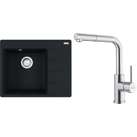 Set Franke G284MČ (dřez CNG 611-62 TL/2 Matná černá + baterie FC 6986.501 SMART GLENDA Celonerez)