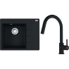 Set Franke G286MČ (dřez CNG 611-62 TL/2 Matná černá + baterie FC 6051.901 LINA Matná černá)