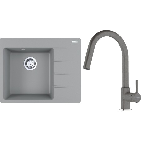 Set Franke G286ŠK (dřez CNG 611-62 TL/2 Šedý kámen + baterie FC 6051.084 LINA Šedý kámen)