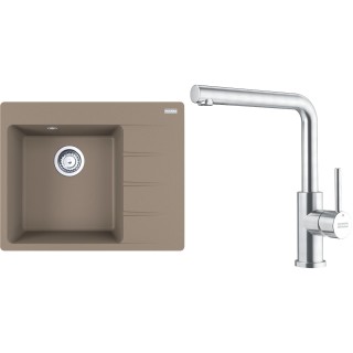 Set Franke G282KA (dřez CNG 611-62 TL/2 Kašmír + baterie FC 6985.501 SMART GLENDA Celonerez)