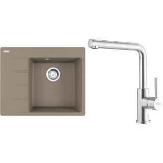 Set Franke G281KA (dřez CNG 611-62 TL/7 Kašmír + baterie FC 6985.501 SMART GLENDA Celonerez)