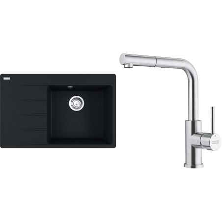 Set Franke G289MČ (dřez CNG 611-78 TL/7 Matná černá + baterie FC 6986.501 SMART GLENDA Celonerez)